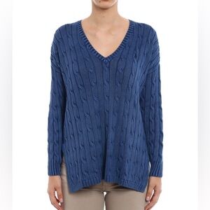 Polo Ralph Lauren Women's Blue Cable Knit Sweater
